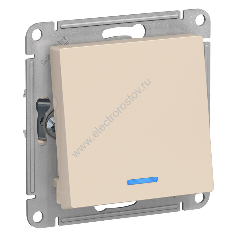 AtlasDesign Беж Переключатель 1-клавишный с подсветкой Schneider Electric