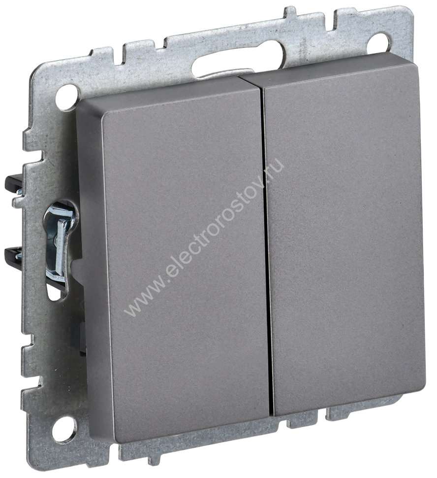 IEK BRITE BASE Сталь Выключ. 2-кл 10А ВС10-2-0-БрС