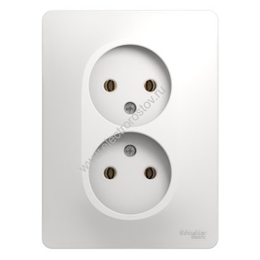 Glossa Белый Розетка 2-ая б/з Schneider Electric