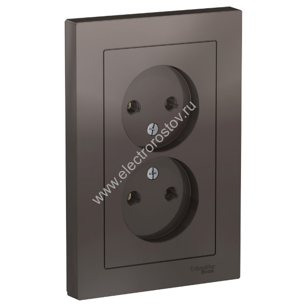 AtlasDesign Мокко Розетка 2-ая без заземления, в сборе Schneider Electric
