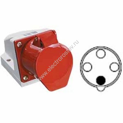 Розетка накладная 124 3Р+N 32А 380В IP44 TDM