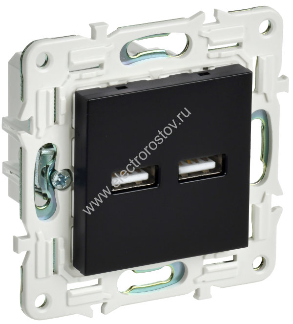 IEK SKANDY Черный Розетка USB A+A 3,1А SK-R15Bl