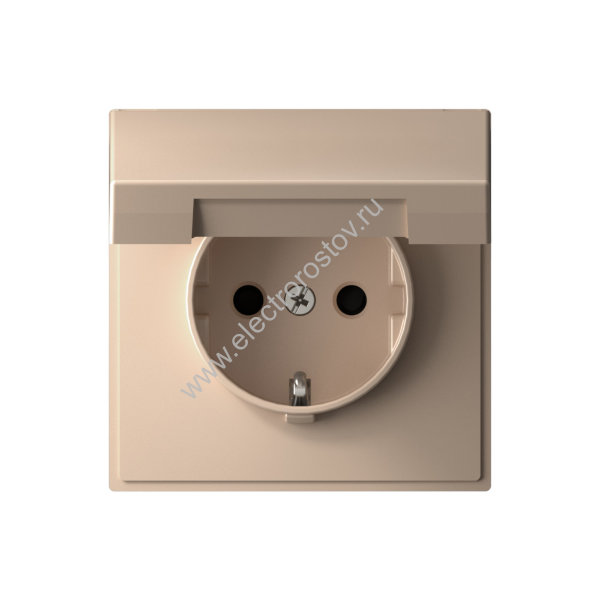 Systeme Electric ArtGallery Песочный Розетка с заземл. со шторк. с крышкой, 16А, IP20, механизм