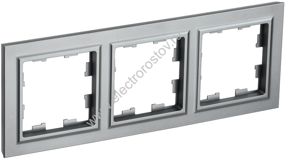 IEK BRITE BASE Сталь Рамка 3-м РУ-3-БрС