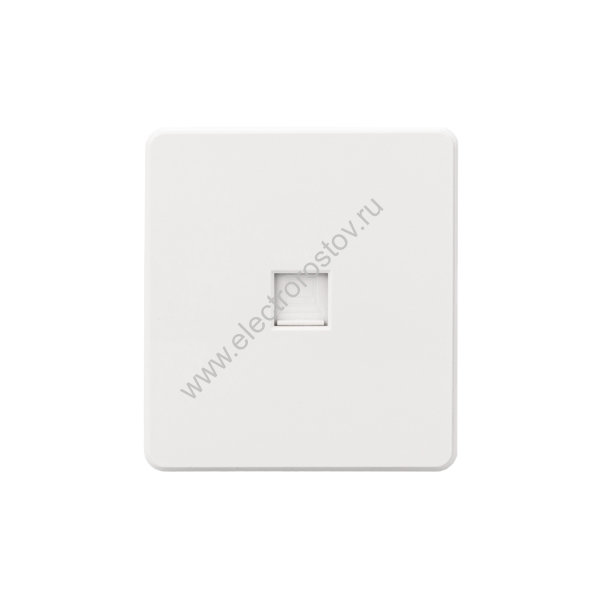 KRANZ ROUND Розетка компьютерная RJ45 кат6 с/у перламутр, с 1-пост. рамкой