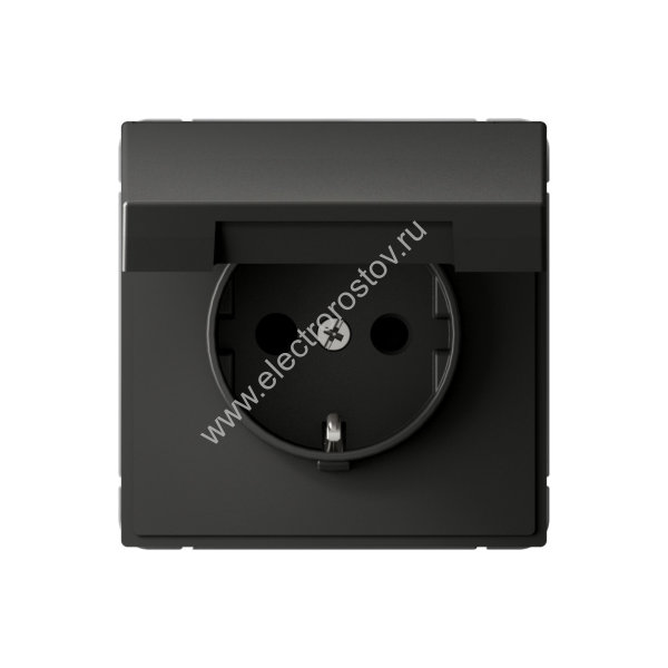 Systeme Electric ArtGallery Базальт Розетка с заземл. со шторк. с крышкой, 16А, IP20, механизм