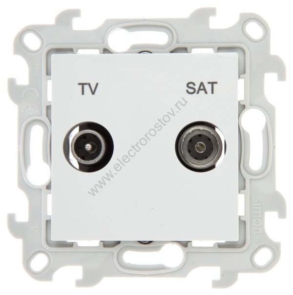 Simon 24 Белый Розетка TV-SAT проходная Simon