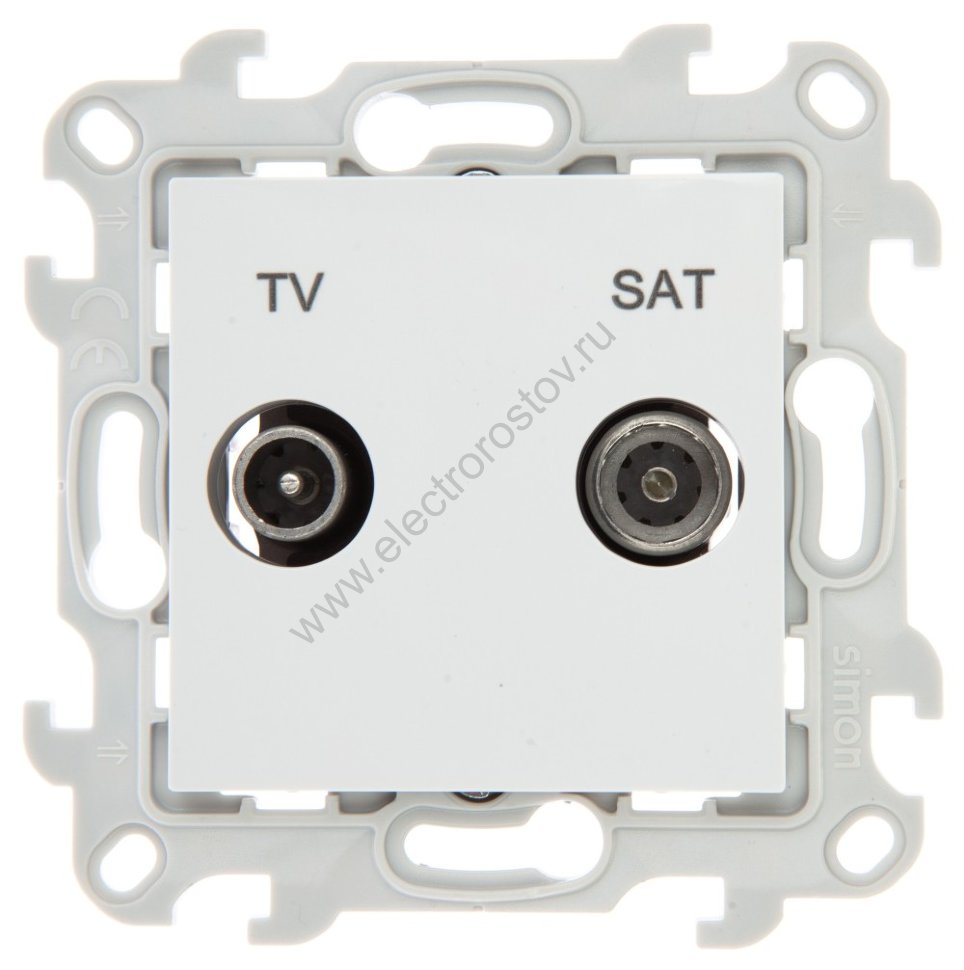 Simon 24 Белый Розетка TV-SAT проходная Simon