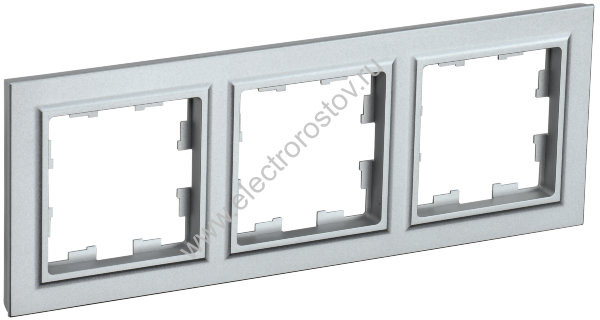 IEK BRITE BASE Алюминий Рамка 3-м РУ-3-БрА