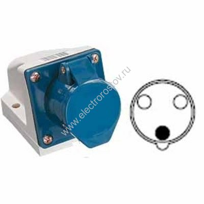 Розетка накладная 113 2Р+PE 16А 220В IP44 TDM