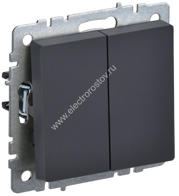 IEK BRITE BASE Графит Выключ. 2-кл 10А ВС10-2-0-БрГ