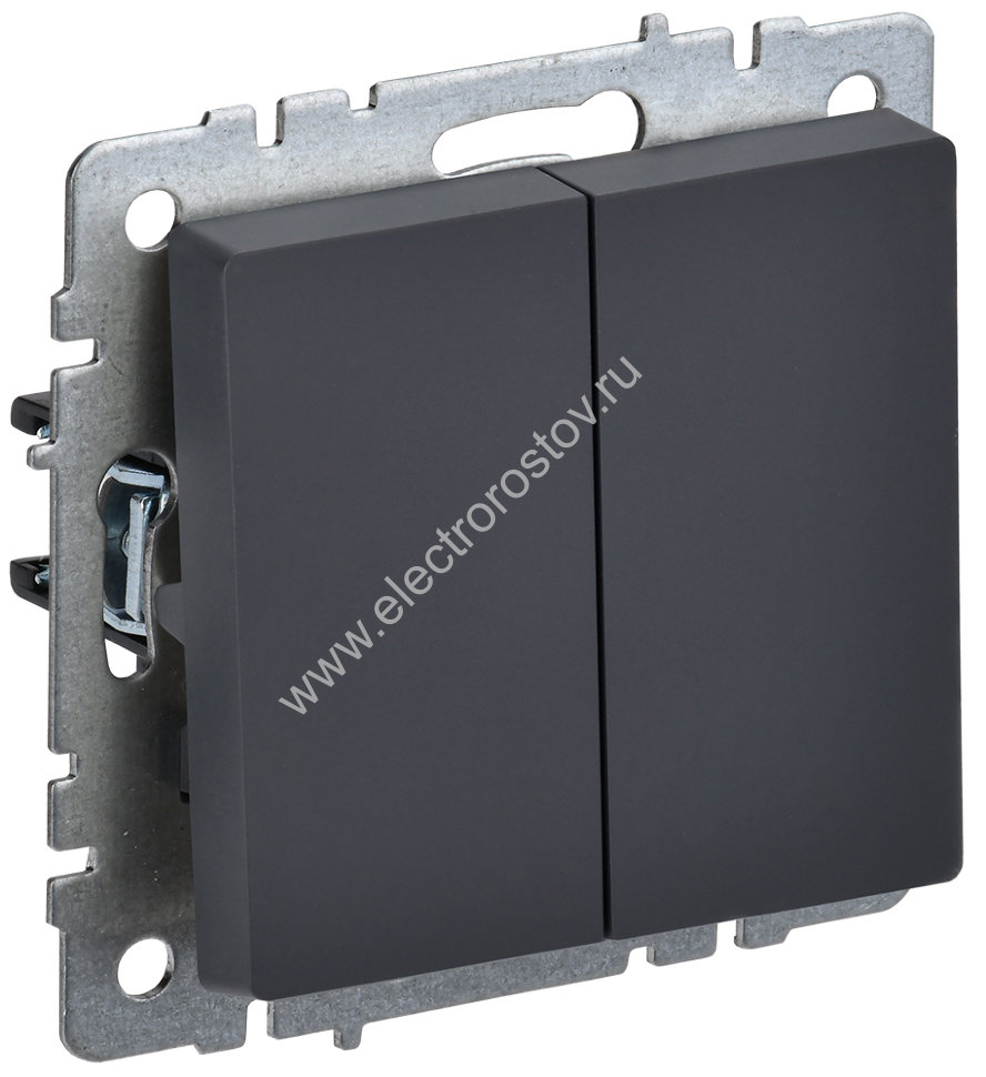 IEK BRITE BASE Графит Выключ. 2-кл 10А ВС10-2-0-БрГ