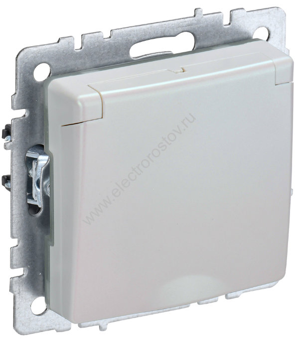 IEK BRITE BASE Жемчуг Розетка 1-м с/з с защ штор и крышк 16А IP20 РСбш10-3-БрЖ