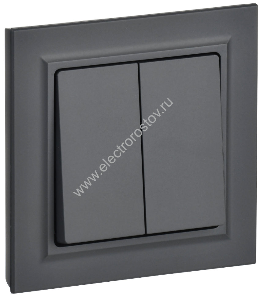IEK BRITE Графит Выключ. 2-кл. 10А в сборе ВСР10-2-0-БрГ