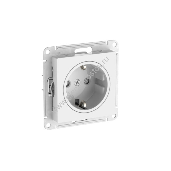 AtlasDesign Art Белый Розетка с заземлением со шторками c быстрозажим. клеммами Schneider Electric