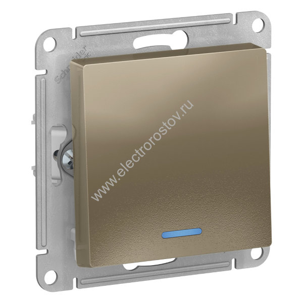 AtlasDesign Шампань Выключатель 1-клавишный с подсветкой Schneider Electric