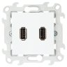 Simon 24 Белый Розетка 2хUSB 2.0 тип A Simon