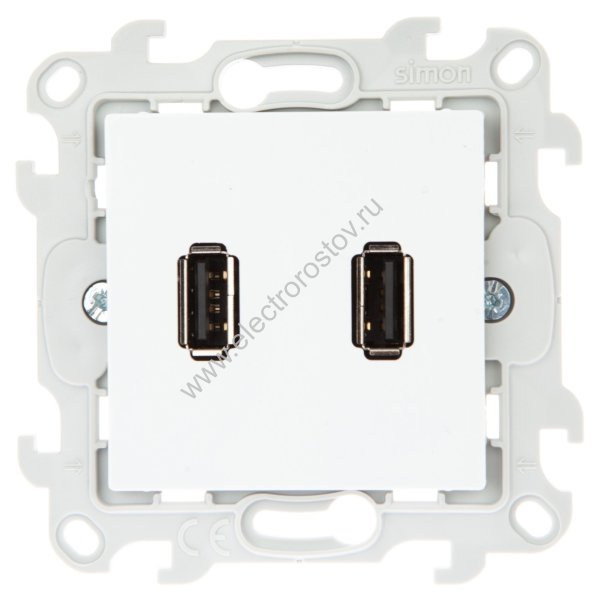 Simon 24 Белый Розетка 2хUSB 2.0 тип A Simon
