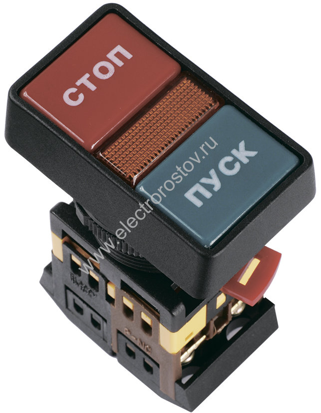 Кнопка PPBB-30N Пуск-Стоп с подсветкой неон 1з+1р 240В IEK