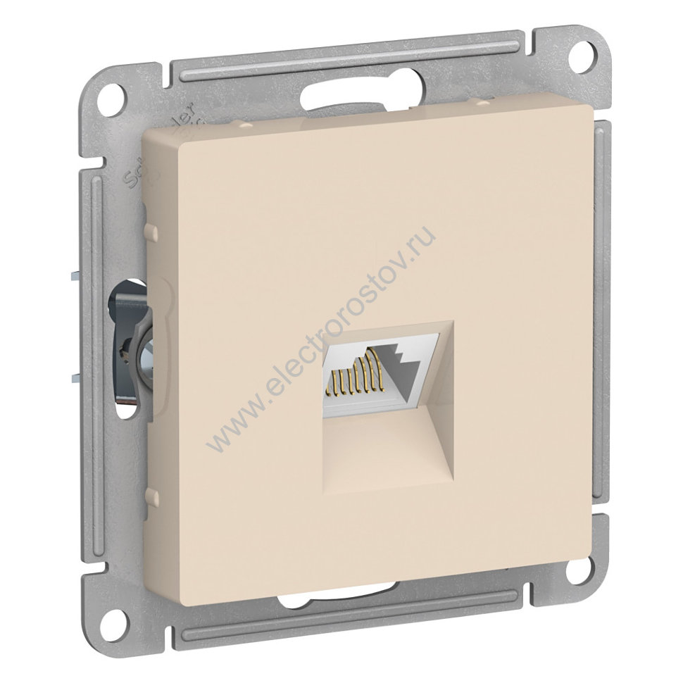 AtlasDesign Беж Розетка компьютерная 1-ая RJ45, кат. 6А Schneider Electric