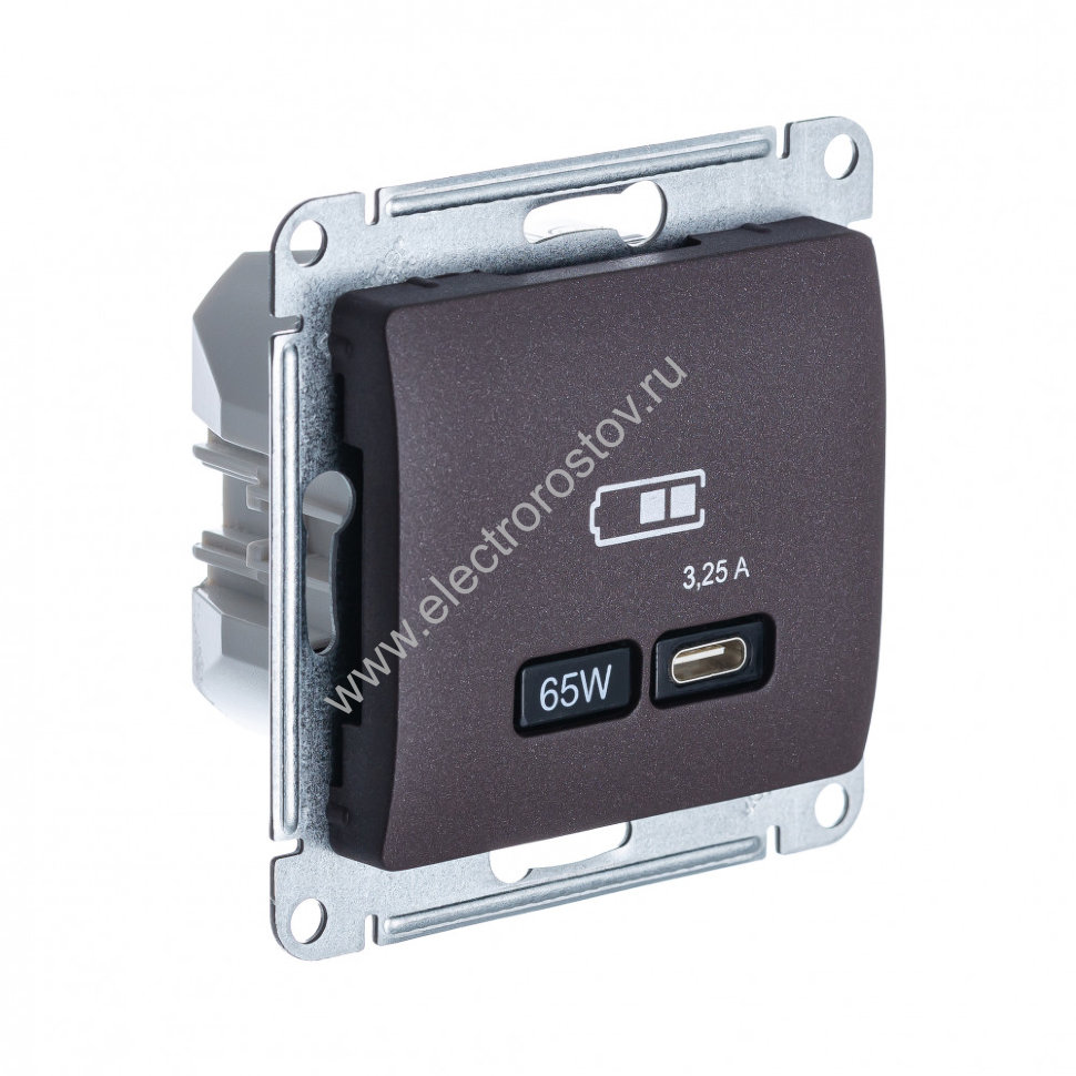 Glossa Шоколад Розетка USB C, 65Вт; 5-20В/3,25А Schneider Electric