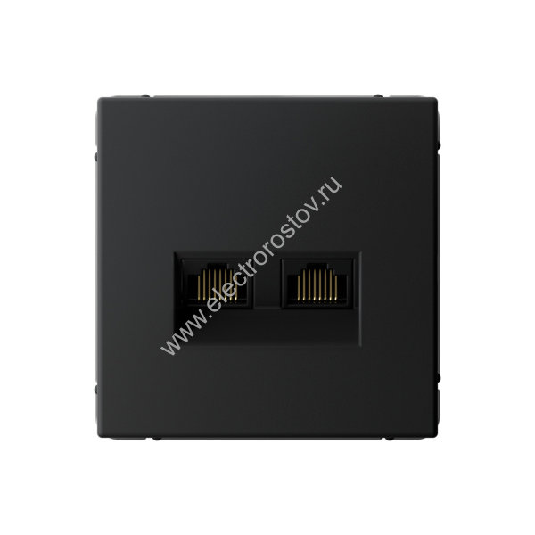 Systeme Electric ArtGallery Карбон Розетка двойная компьютерная RJ45+RJ45, кат.6А, механизм