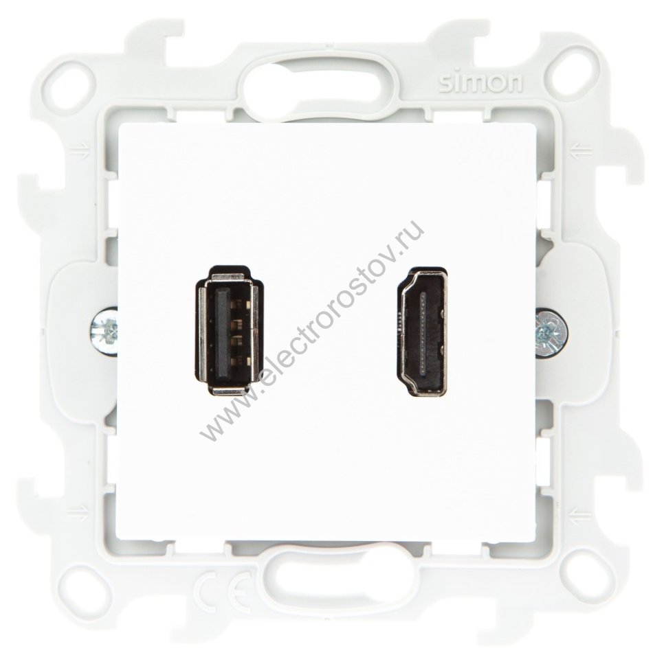 Simon 24 Белый Розетка HDMI+USB 2.0 Simon