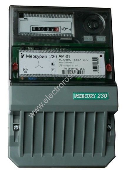 Счетчик электроэнергии 3Ф Меркурий-230 АМ-02 10-100А