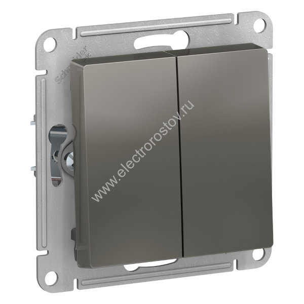 AtlasDesign Сталь Выключатель с самовозвратом двойной Schneider Electric