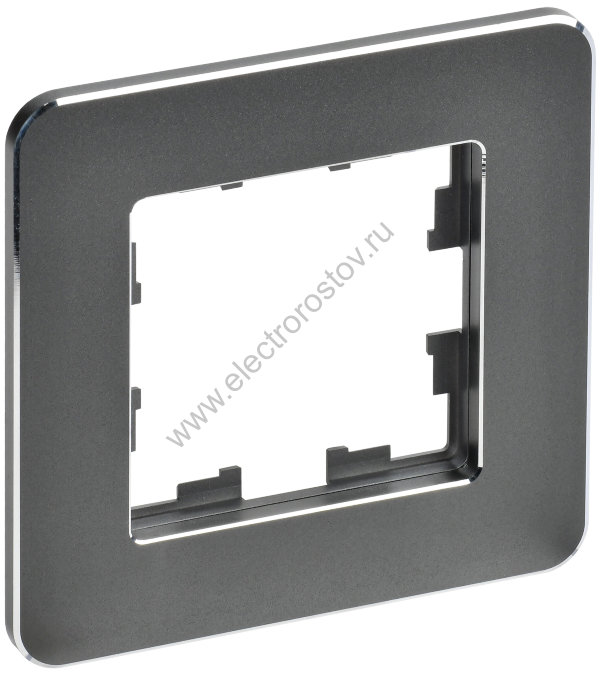 IEK BRITE DECOR Титан металл. скругл.угол Рамка 1-м РУ-1-1-Бр RE