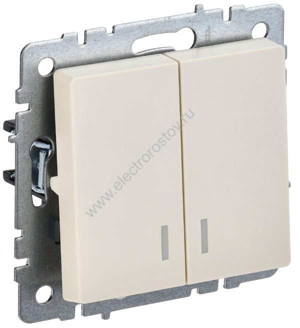 IEK BRITE BASE Бежевый Выкл. 2-к с инд 10А ВС10-2-1-БрКр