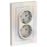 AtlasDesign Жемчуг Розетка 2-ая с/з, в сборе Schneider Electric