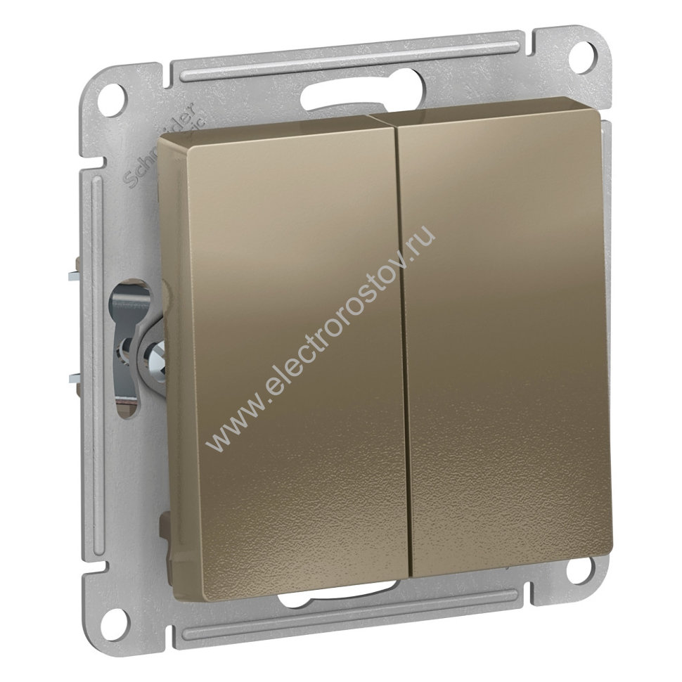AtlasDesign Шампань Выключатель 2-клавишный Schneider Electric