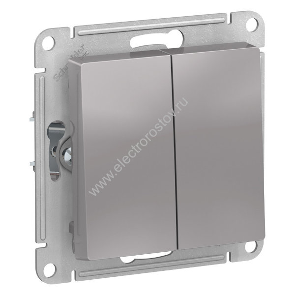 AtlasDesign Aqua Алюминий Выключатель 2-клавишный IP44 Schneider Electric