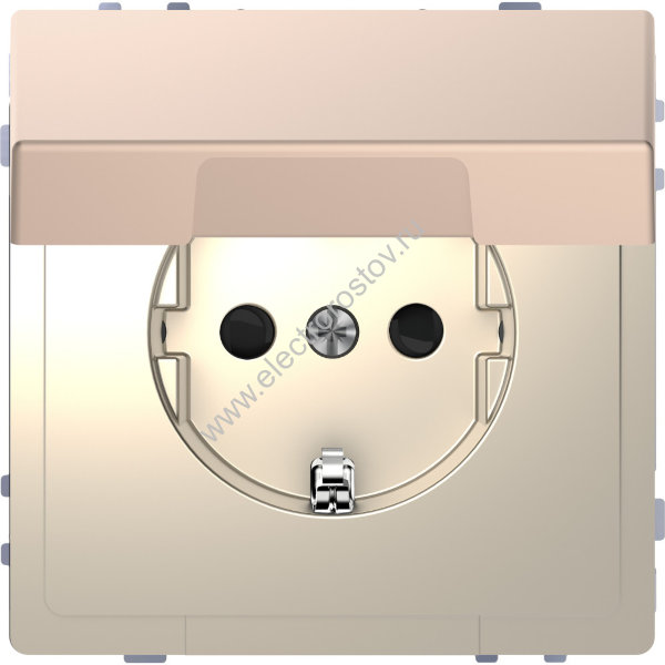 Merten D-Life Шампань Розетка 16А с/з и крышкой IP20 Schneider Electric