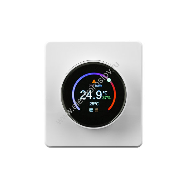 KRANZ ROUND Терморегулятор Wi-Fi с/у перламутр, с 1-пост. рамкой