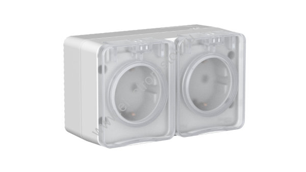 AtlasDesign Profi54 Серый Розетка двойная с/з со шторками Schneider Electric