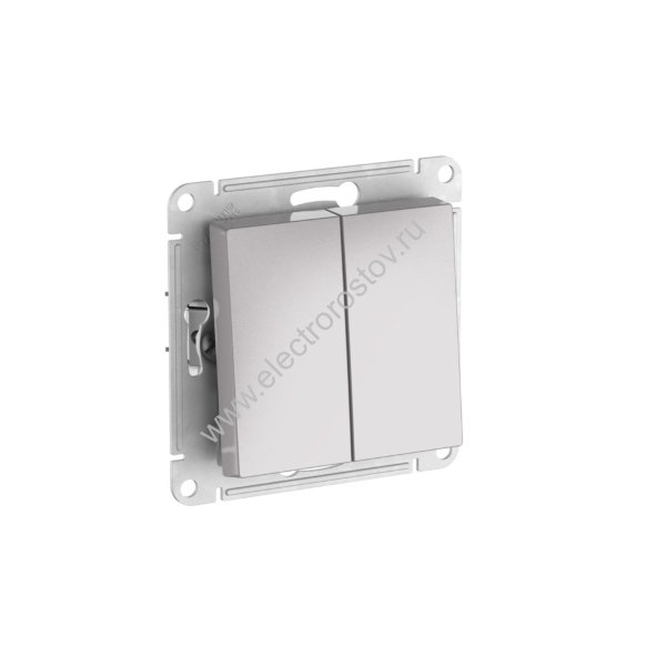 AtlasDesign Aqua Алюминий Выключатель 2-клавишный IP44 с быстрозажим. клеммами Schneider Electric
