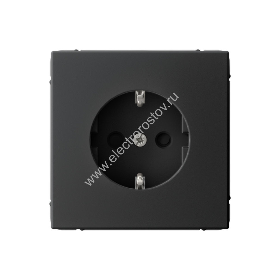 Systeme Electric ArtGallery Карбон Розетка с заземлением со шторками, 16А, механизм