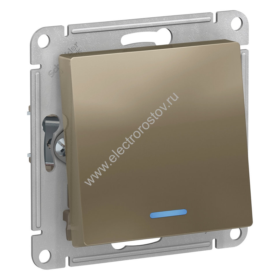 AtlasDesign Шампань Переключатель 1-клавишный с подсветкой Schneider Electric