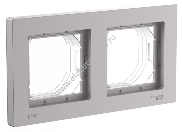 AtlasDesign Aqua Алюминий Рамка 2-ая IP44 Schneider Electric