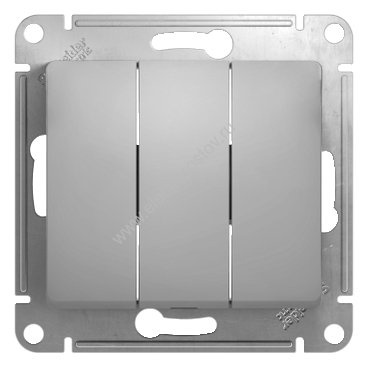 Glossa Алюминий Выключатель 3-клавишный Schneider Electric