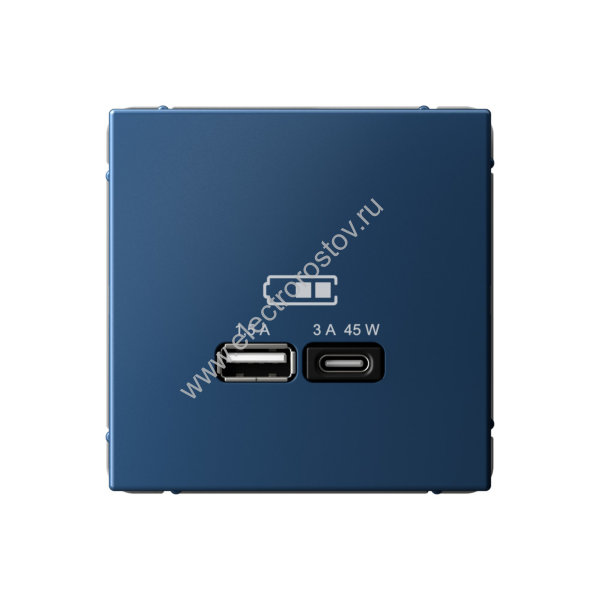 Systeme Electric ArtGallery Аквамарин USB Розетка A + тип-C 45Вт высокоскор.заряд. QC, PD, механизм
