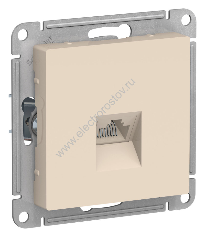 AtlasDesign Беж Розетка компьютерная 1-ая RJ45, кат. 5е Schneider Electric