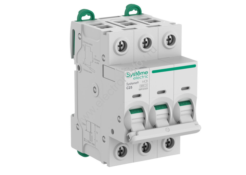 Systeme Electric Systeme9 Автоматический выключатель (АВ) C 25A 3P 6kA 400В