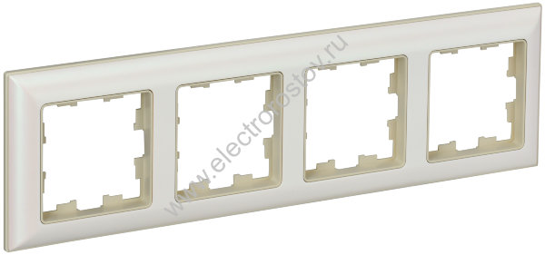 IEK BRITE DECOR Жемчуг/беж 3D-форма Рамка 4-мест. РУ-4-Бр