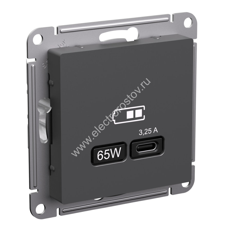 AtlasDesign Базальт Розетка USB C, 65Вт; 5-20В/3,25А Schneider Electric