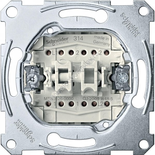 Schneider Electric Merten Механизм QuickFlex Переключателя 2-клавишного безвинт. зажим
