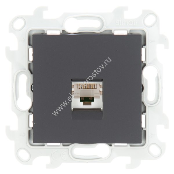 Simon 24 Графит Розетка комп(RJ45) 1-ая 5 кат UTP Simon