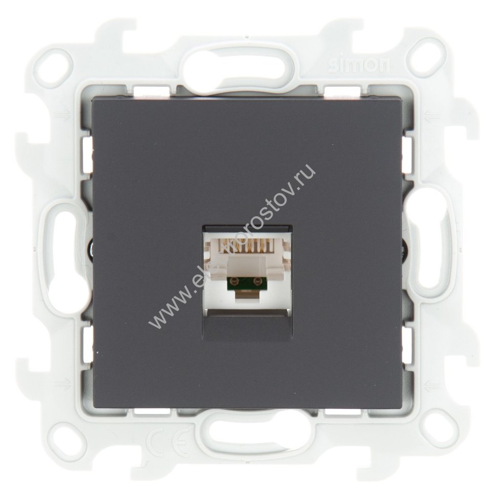 Simon 24 Графит Розетка комп(RJ45) 1-ая 5 кат UTP Simon